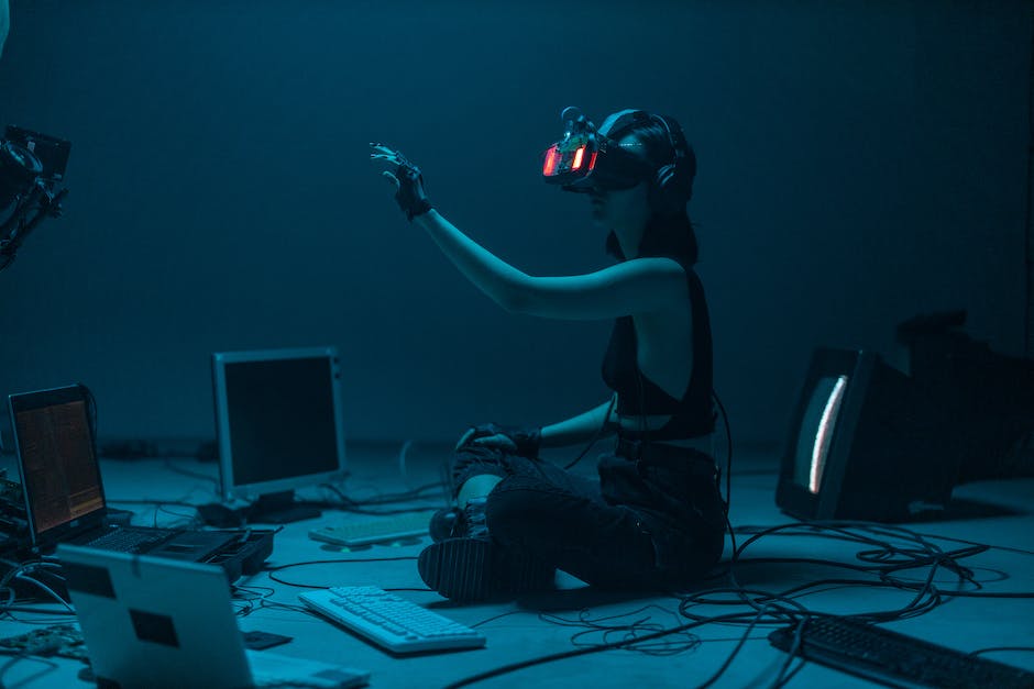 An image of a person wearing a VR headset while playing a video game.