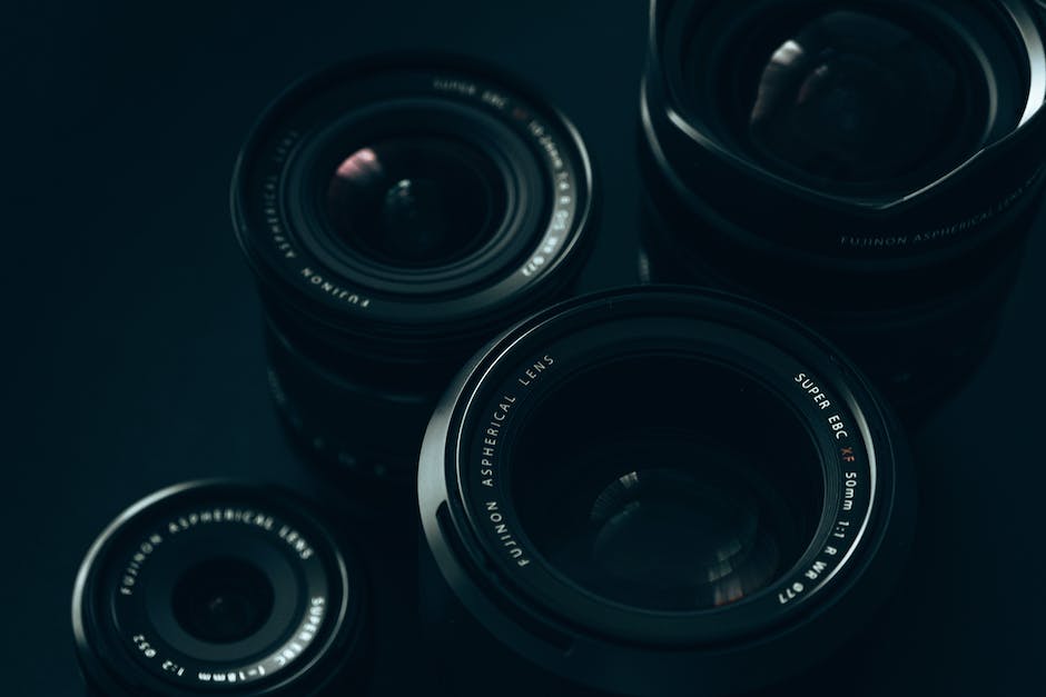 An image that shows different types of camera lenses arranged together.