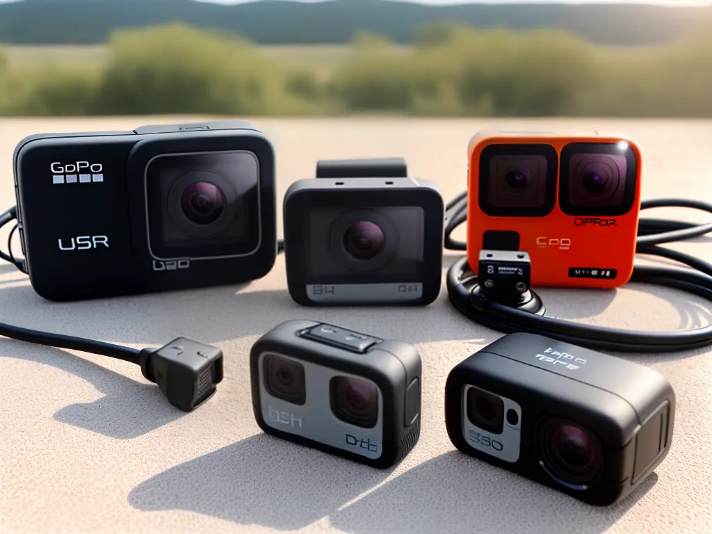 An image of different models of GoPro dash cams with a chart comparing their video quality and features