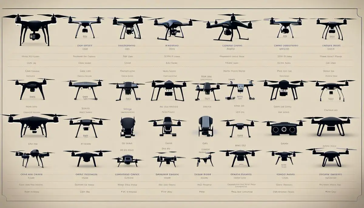 Image illustrating the different weight classes of drones according to FAA regulations