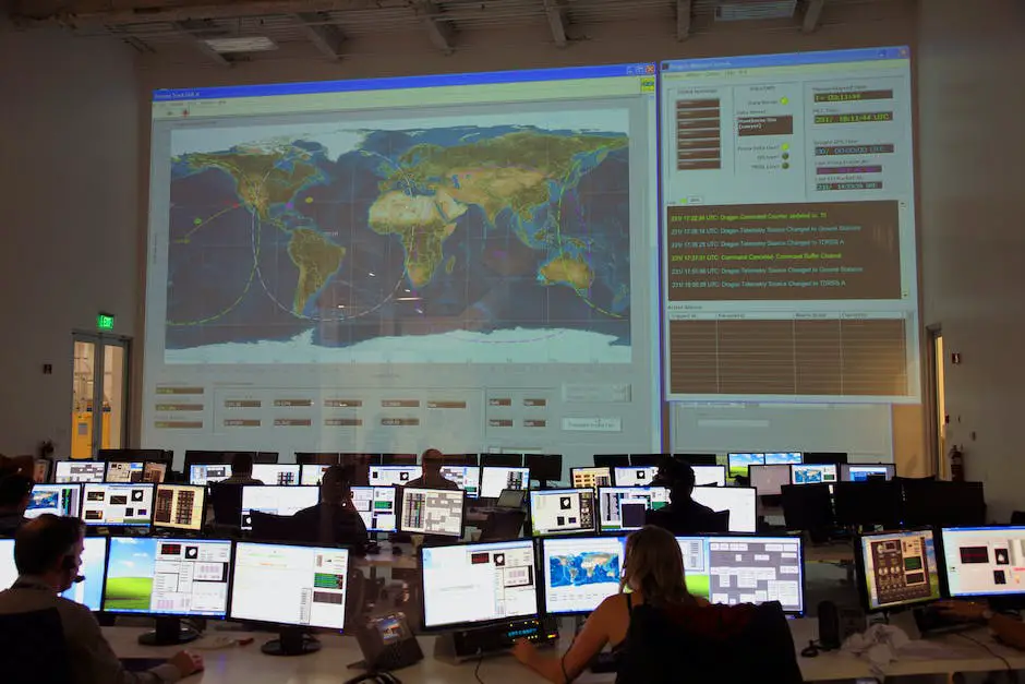 An image of a computer monitor displaying a 3D map created from data gathered by an unmanned aircraft system during a flight.