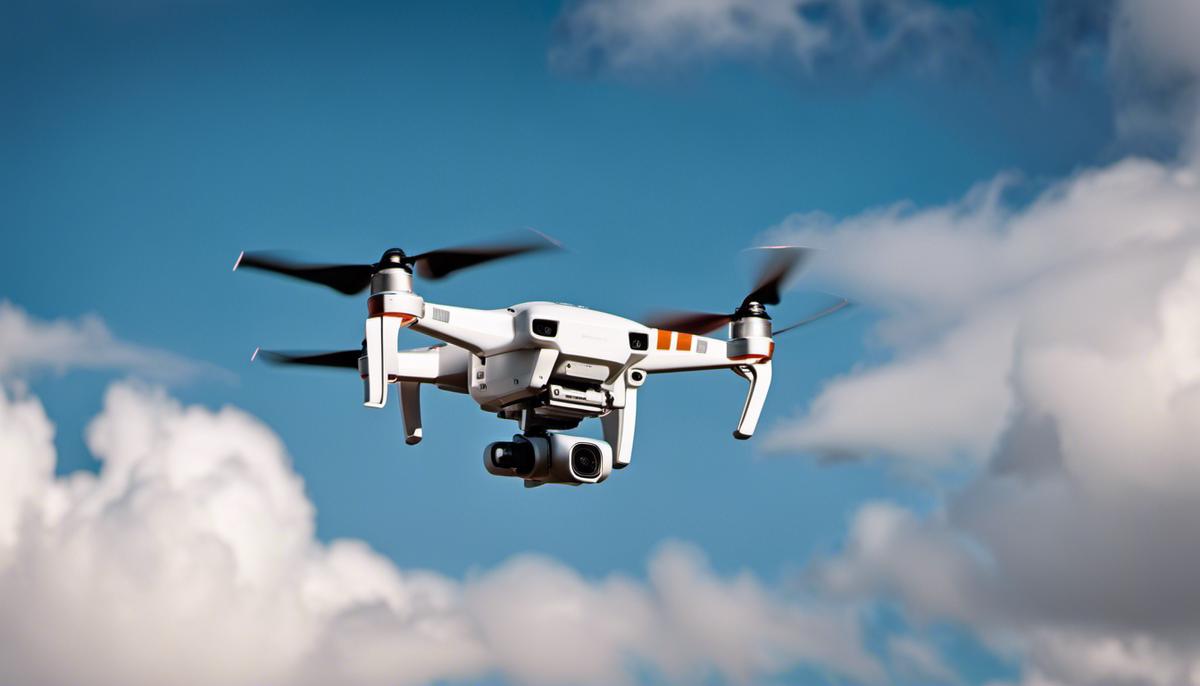 Image of DJI Mini 2 drone flying in the sky