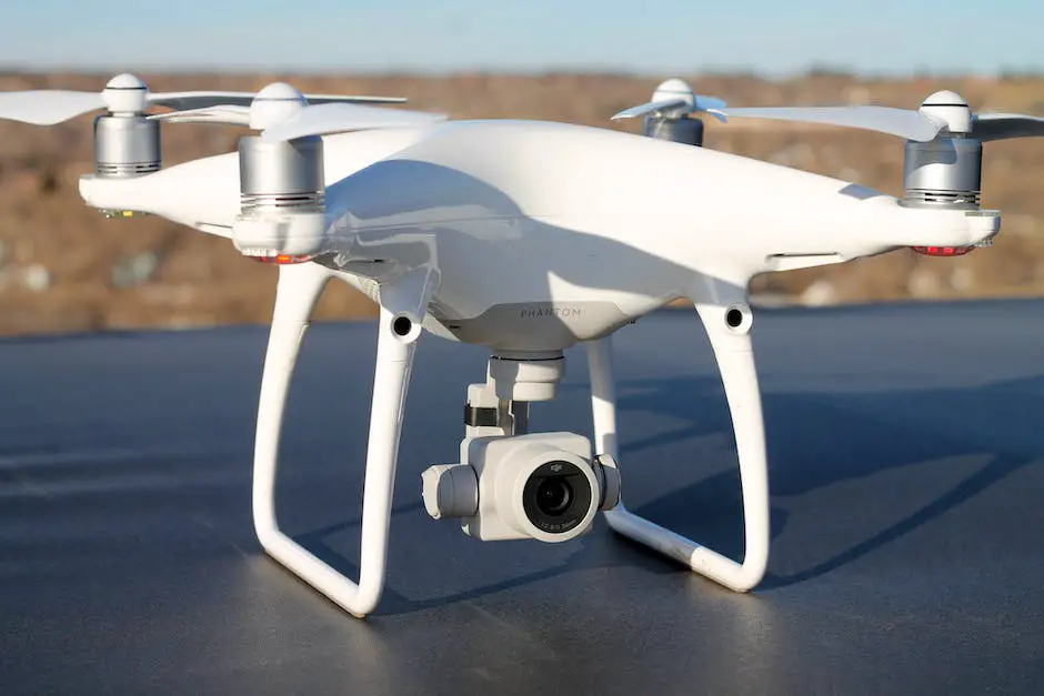 A high-tech drone from the DJI Phantom series soaring in the sky