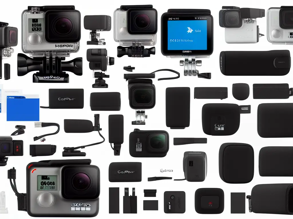 Diagram of the different components and buttons of the GoPro Hero 11 action camera.