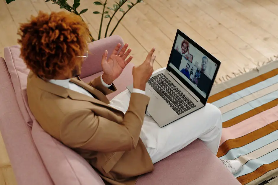Illustration of an online webcam in use, showing a person video calling on their computer screen