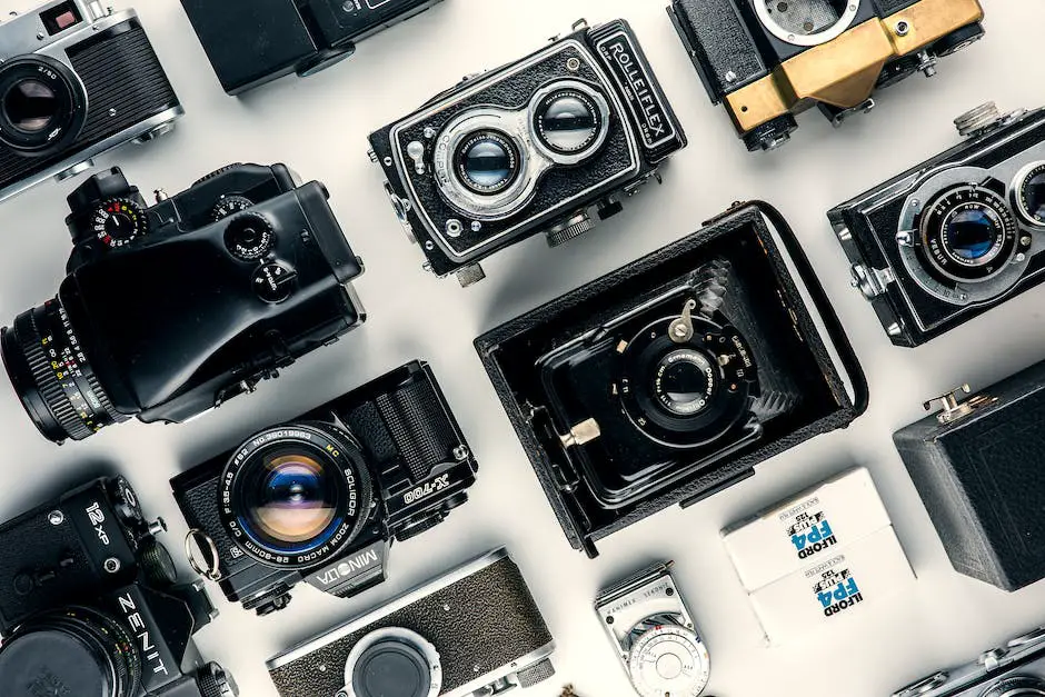 Photography gear in Tampa: prices of cameras, lenses, and accessories displayed on a table.