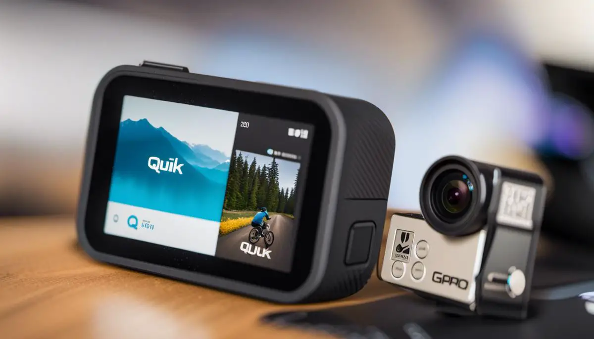 A screenshot of the process of downloading and installing Quik from the GoPro website