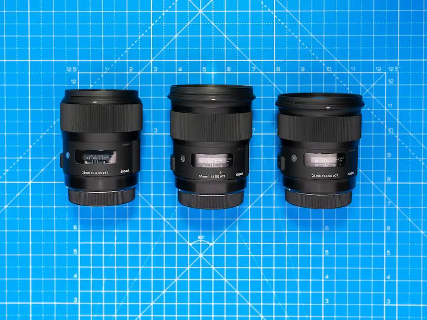 Image depicting different types of camera lenses on a grey background