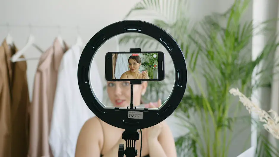 Image depicting a person holding a camera and filming themselves, representing the concept of vlogging.