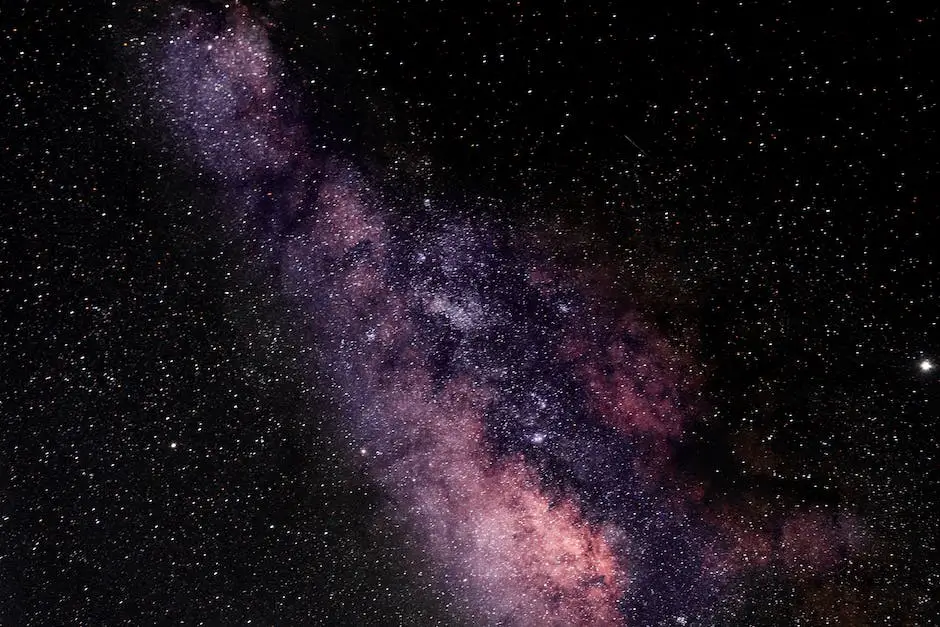 A photograph of the Milky Way galaxy with bright stars and colors sprawling across a wide dark sky.